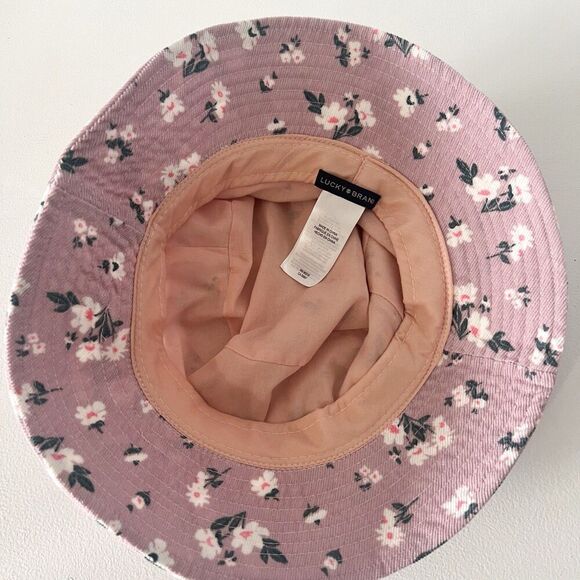 Lucky Brand Bucket Hat Women One Sz Floral Corduroy Light Purple Casual Sun Cap - Picture 3 of 9